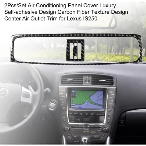 2Pcs/Set Air Conditioning Panel Cover Self-adhesive Carbon Fiber Texture Center Air Outlet Trim for Lexus IS250 IS300 IS350C