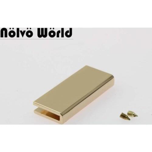 4 colors 40*10-50pcs 4 colors 40*15mm rectanglue bag purse strap decoration end clips by screws,purse flap metal caps