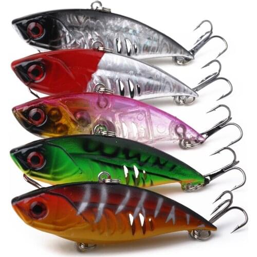 5Pcs Vibration Fishing Lure Game VIB Tackles 6.5cm 10.5g Sinking Artificial Crankbaits Diving Swimbait Pesca Fishing Wobbler