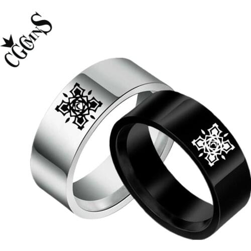 Anime Vampire Knight Rings Kurosu\Kuran Yuki Stainless Steel Symbol Rose Ring Yuki Kaname Zero Yuuki Manga Fans Gift Jewelry