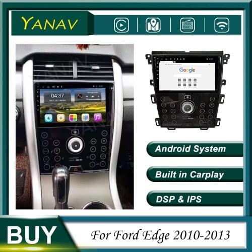Car Radio Android 2 Din GPS Navigation For Ford Edge 2010-2013 Auto Video Audio Multimedia MP3 Player Built in Wireless Carplay