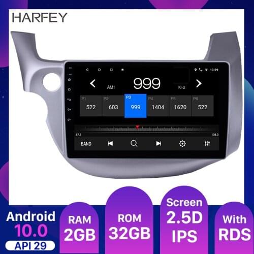 Harfey Android 10.0 10.1" Car Radio GPS HD 1024*600 car Multimedia Player for 2007-2012 2013 Honda With Bluetooth USB SWC DVR