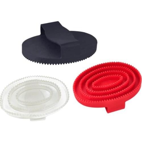 Cavassion Equestrian Rubber Zigzag Design Massage Brush Horse Stable Saddlery Tools Brushing Equipment