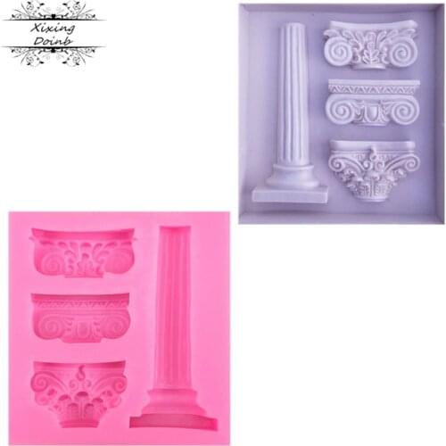 DIY Retro Rome column shape silicone mold sugar craft chocolate mold cake decoration kitchen appliances mold