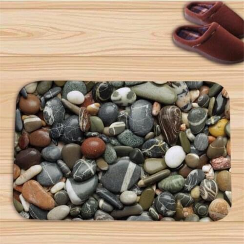 Home Bath Mat Shower Anti-slip Mat 3D Stone Large Round Thin Printed Floor Mat Home Decoration Bathroom Carpet Toilet Floor Mat