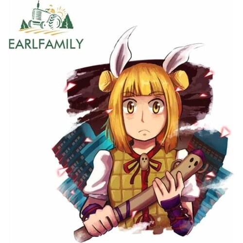 EARLFAMILY 13cm x 11cm For Anime Funny Car Stickers Fashion Decal Graffiti Sunscreen Waterproof Occlusion Scratch Decoration