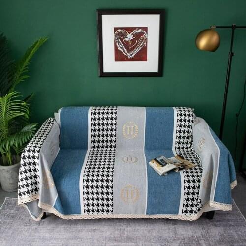 Geometric Plaid Throw Blanket For Sofa Cover Towel Chenille Lesbian Blanket With Tassels Tablecloth Tapestry Home Bed Decoration