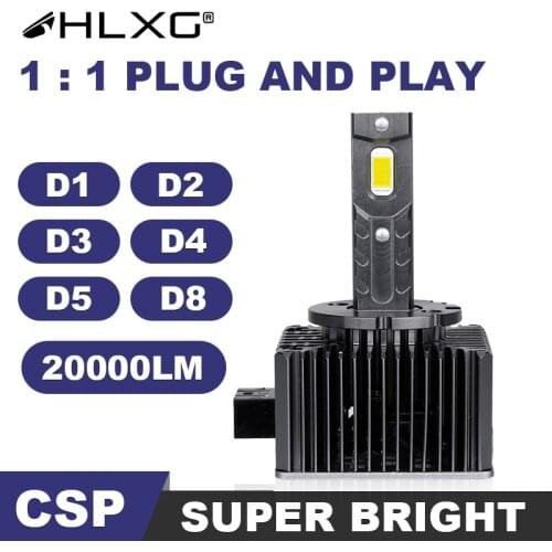 HLXG D1S LED lampara headlight Bulb D1R LED D5S D3S D3R D4S D4R D8S D2S D2R LED 12V 90W 20000LM 6000K white car light auto lamp