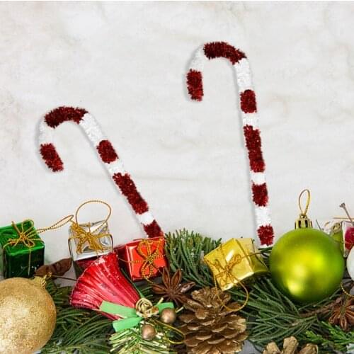 Cute Christmas Elf Candy Cane Ornament Collapsible Tinsel Candy Cane Easy-Assembly Reusable For Home Xmas 2PCS Prop