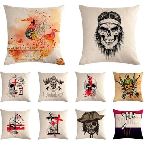 Cushion Covers for Sofa Throw Pillow Cover Decorative Pillow Case Skull Printed 45X45CM Wholesale Dropshipping ZY1248
