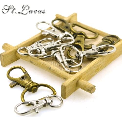 New 10pcs/lot silver bronze Metal Luggage bag Dog buckle Snap hook Bag hanger Lobster Clasp DIY Sewing handmade Key chain button