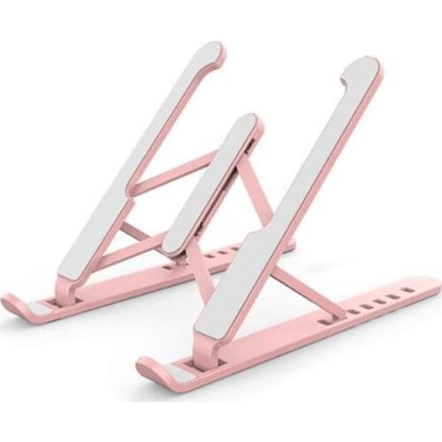 HOT-Portable Laptop Riser, Laptop Stand for Desk, 6 Angles Adjustable Ergonomic Holder for 10-15.6Inch Computer (Pink)