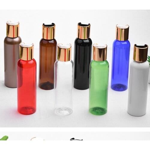 50pcs 120ml Empty Black White Liquid Soap Lotion Cosmetic Bottle Containers Gold Aluminum Disc Top Cap,Metal Cap Lotion Bottles