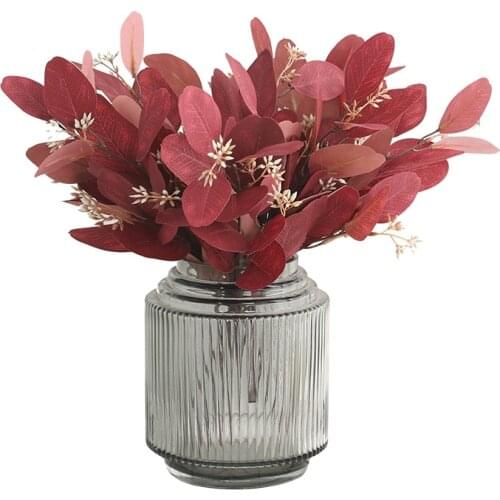 Silk leaf Artificial Plants Eucalyptus Polychromatic Wedding Decoration Wreath Gift Decorative for Home Office High Quality