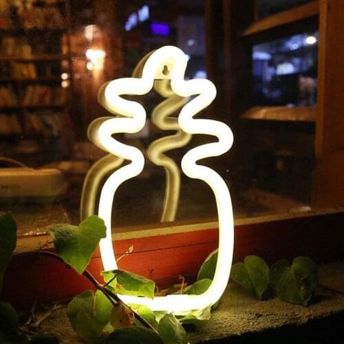 Led Lights Pineapple Shape Holiday Party Decoration Bedroom Night Neon Lights Indoor and Outdoor J2Y