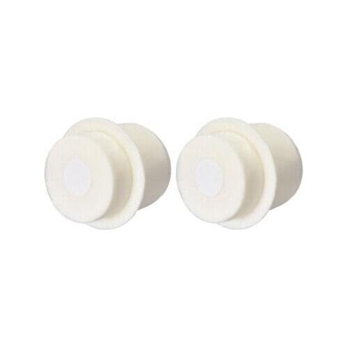 44-49mm Beige Drilled Silicone Stopper Plugs for Flask Test Tube Stopper 2pcs