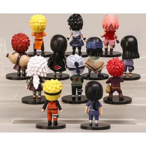 12pcs/set Anime Naruto Shippuden Hinata Sasuke Itachi Kakashi Gaara Jiraiya Sakura Q Version PVC Figures Toys Dolls Kid Gift
