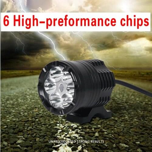1X 24W White 6000K 2400LM 6PCS T6 Chips LED Motorcycle Headlight Fog Spot HeadLamp Spotlight Waterproof Motorbike Bulb