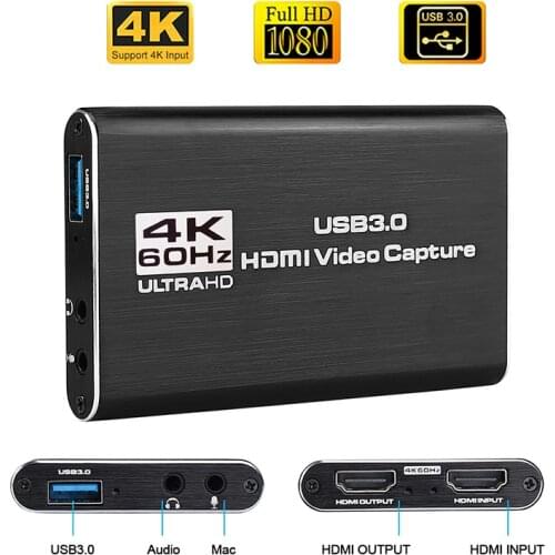 4K HDMI To USB 3.0 Video Capture Card Dongle 1080P 60fps HD Video Recorder Grabber For OBS Capturing Game Game Capture Card Live