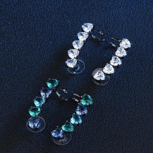 925 Sterling Silver 2021 New Elegant Multi-Color Crystal Earrings For Women Fashion Trend Jewelry