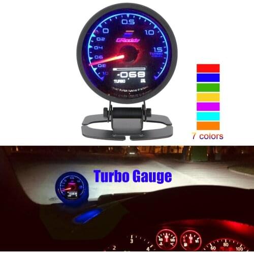 7 Colors Back Light Car Turbo Gauge Voltage Meter LCD Digital Display Racing Automotive Accessories Automobile Parts Universal