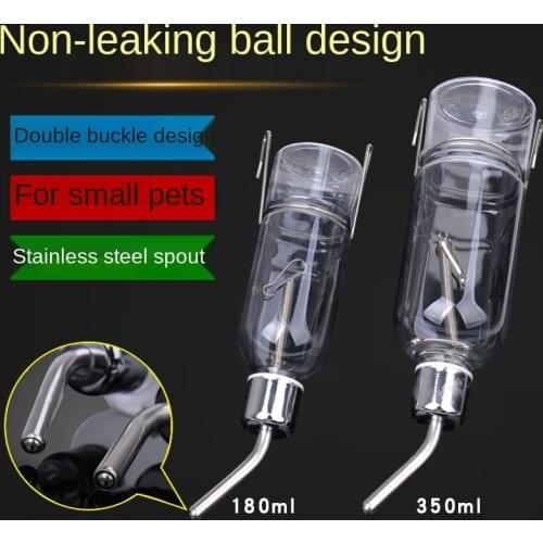 Hamster Kettle Stainless Steel Bead To Prevent Leakage Pet Hanging Waterer Bunny Small Pet Automatic Drinking Water Bottle