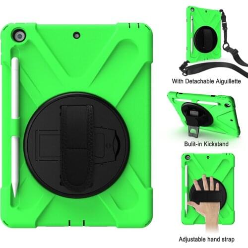 Case For ipad 10.2 inch 2019 with Pencil Holder Heavy Duty Rugged Protection Cover with Kickstand Hand+Neck Strap