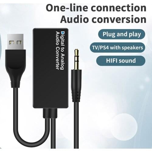 D15 Audio Converter DAC Digital to Coaxial Analog USB Decoder Adapter 3.5mm Jack Optical Fiber Converter for HDTV DVD