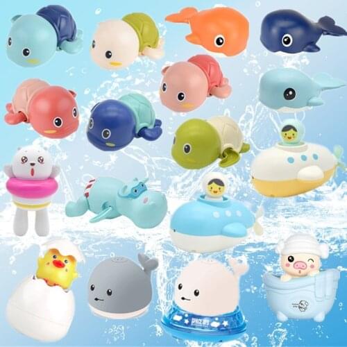 Baby Cute Animals Bath Toy Swimming Water Soft Rubber Float Squeeze Sound Kids Wash Play Funny Gift