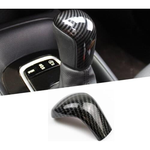 For Toyota Corolla Hatchback 2019 1PC ABS Car Gear Shift Knob Sticker Panel Frame Head Cover Trim Car Styling Carbon Fiber Style