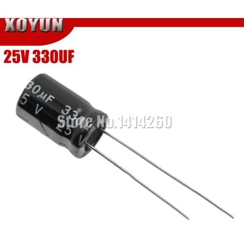 50pcs/lot Higt quality 25V330UF 8*12mm 330UF 25V 8*12 Electrolytic capacitor