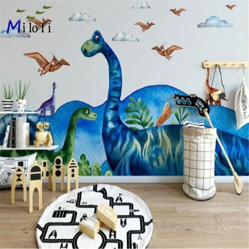 Milofi custom 3D photo wallpaper mural Nordic modern minimalist cartoon dinosaur world childrens room background wall