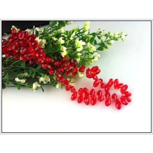 Hot Sale 100pcs/lot Crystal Glass Beads 6x12mm Red Crystal Teardrop Beads For Jewelry Making Craft Earrings Bracelet DIY Beads