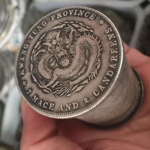 China Old antique Handwork Carving Tibet silver dragon luck box Free shipping