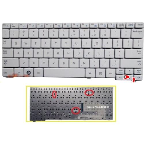 SSEA New US Keyboard For Samsung N148 N143 N145 N148P N150 NB20 NB30 NB30P N128 N158 NB30 NB20 N102 N102S laptop white keyboard