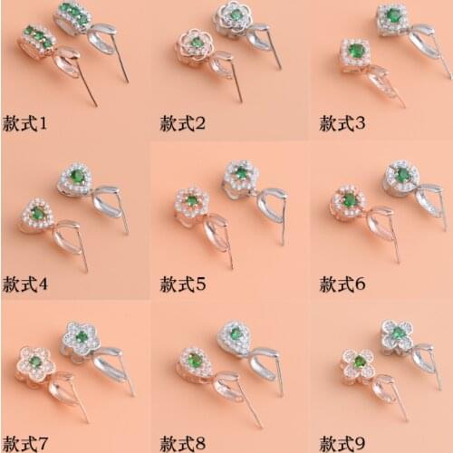 S925 sterling silver gold-plated button, crystal jade beeswax pendant melon seed button, handmade DIY jewelry accessories