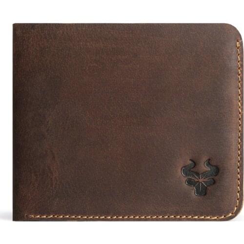 Vintage Wallets Mens Genuine Leather High Quality Anti RFID Short Thin Wallet Leisure Card Holder Male Coin Purse Casual