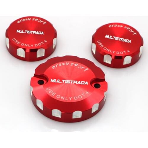 For DUCATI Multistrada 1200/S 2010-2014 Front Brake Reservoir Cover Motorcycle Master Cylinder Oil Fluid Cap With Logo Red