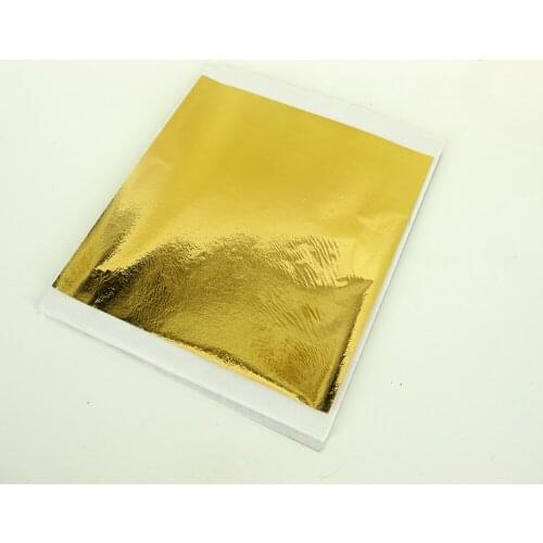 Sparkling Imitation Gold Leaf Sheets - by GOLDBURG - 13.5 x 14 cm - Color like 24k Gold - Loose Leaf - Profession Quality