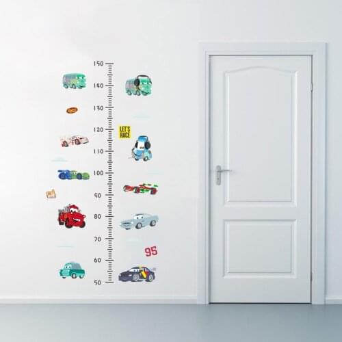Cartoon Disney Cars Children Boys Height Measure Pvc Wall Stickers For Home Decor Kids Room Kindergarten Growth Chart Decoration