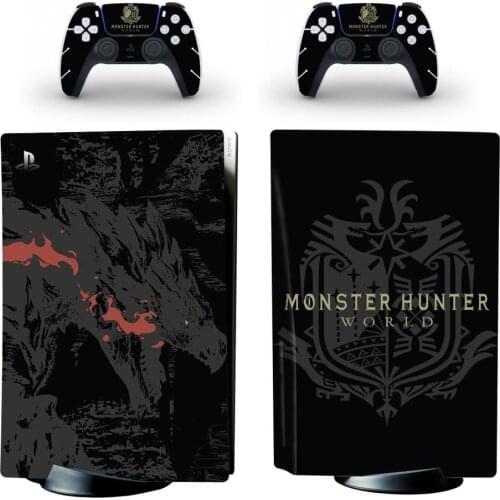 Monster Hunter World PS5 Standard Disc Edition Skin Sticker Decal Cover for PlayStation 5 Console & Controller PS5 Skin Sticker