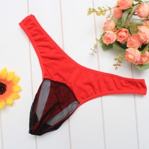 New Mens Sexy Transparent Mesh Underpants Mesh Sexy Mens T-pants Skin-friendly Thin Breathable Mens Underwear