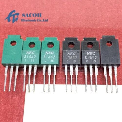 New Original 10Pairs(20PCS)/Lot 2SA1442 A1442 + 2SC3692 C3692 or 2SA1441 + 2SC3691 TO-220F 7A 100V NPN + PNP Power Transistor