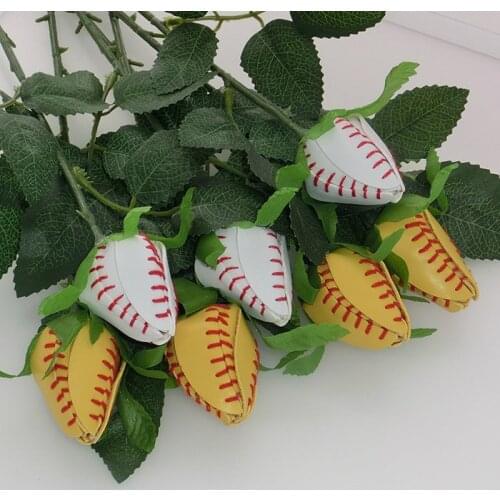 Single Baseball and softball long stem roses
