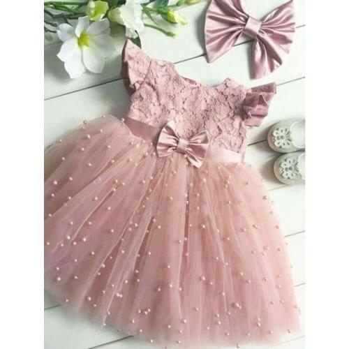 2-7Y Toddler Kids Baby Girl Princess Dress Lace Tulle Wedding Birthday Party Tutu Dress Pageant Children Girls Clothing