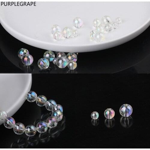 DIY Handmade Materials Japanese and Korean Fashion Color Mermaid Bubble Ball Acrylic Earrings Accessories Perforated 20pcs