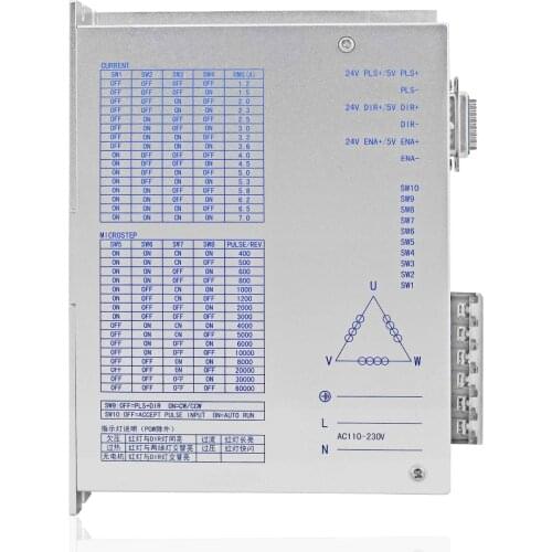3phase AC220V stepper driver fit for 3phase neme42 stepper motor LCDA3722A 7A micro step step motor controller for CNC machine