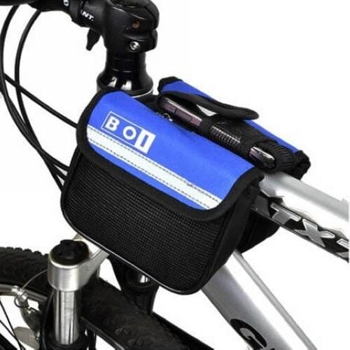 Blue Cycling Bike Sports Bicycle Frame Pannier Front Tube Double-Saddle Bag