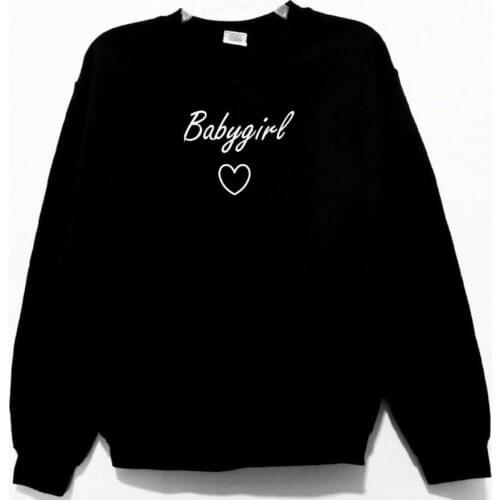 Skuggnas Babygirl Heart Letters Print Women Sweatshirts Casual Jumper hoodies Fashion harajuku aesthetic gothic Cotton Tops