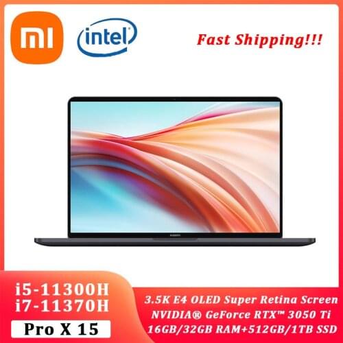 Xiaomi mi Laptop Pro X15 2021 New 15.6inch Win10 intel i5-11300H/i7-11370H notebook 3.5K OLED Full Screen Ultraslim computer